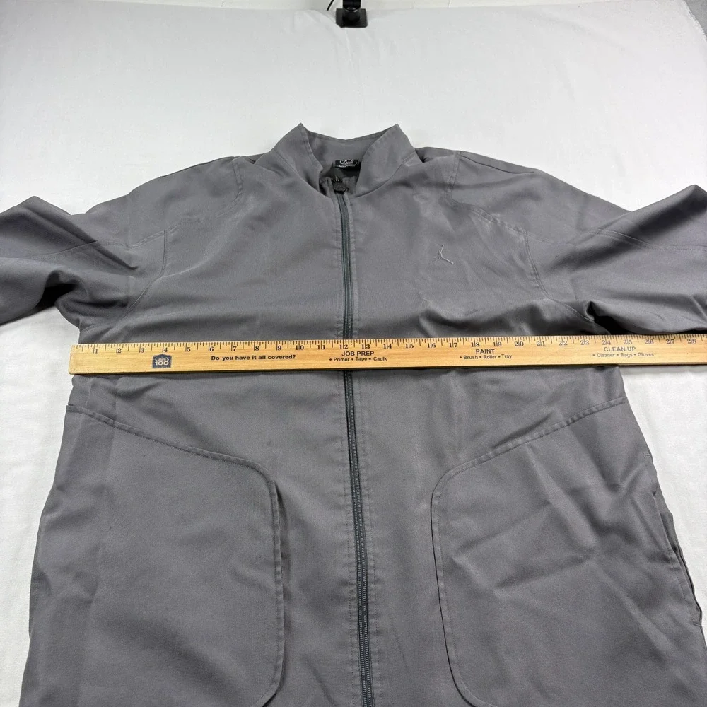 Air Jordan Track Jacket Mens Large Gray Full Zip Spell Out Big Logo Y2K